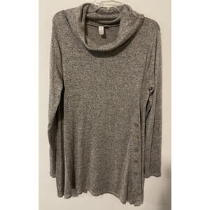 Misia Womens Large, Brown, Long-Sleeved, Tunic Style, Cowl Neck, Blouse! A1821